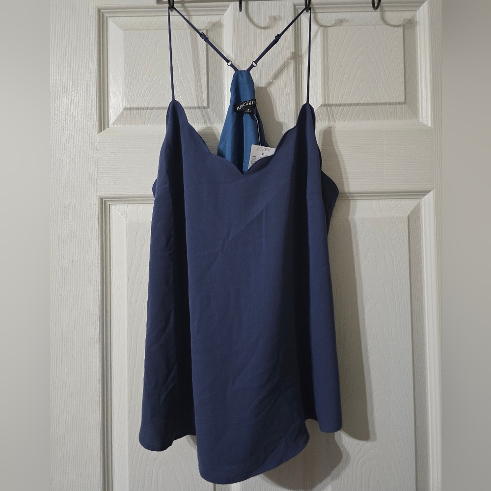 TWO J. Crew Scalloped Edge Racerback Tank Tops/Camis, Dressy & Feminine, NEW! - Picture 3 of 14